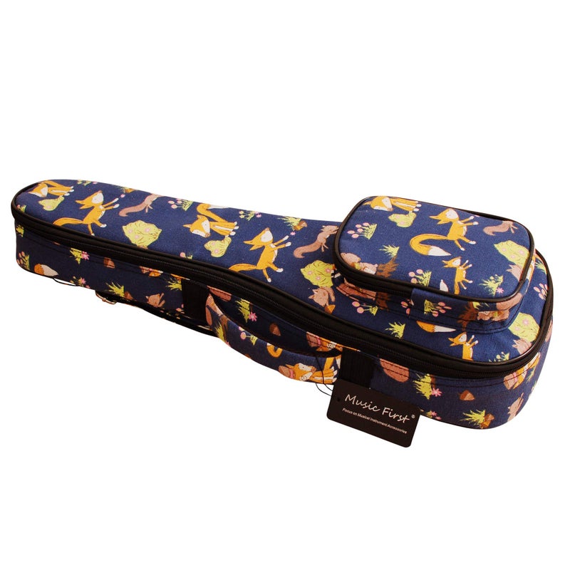 MUSIC FIRST Cute Cartoon Canvas Little Fox ukulele case ukulele bag ukulele cover, Original Design (Fit for 21 inch Soprano Ukulele) - Image 5